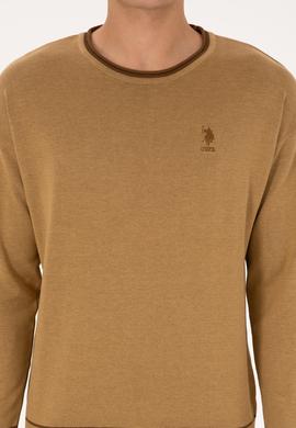 Erkek Comfort Fit Bisiklet Yaka Hardal Kazak - 50315022024