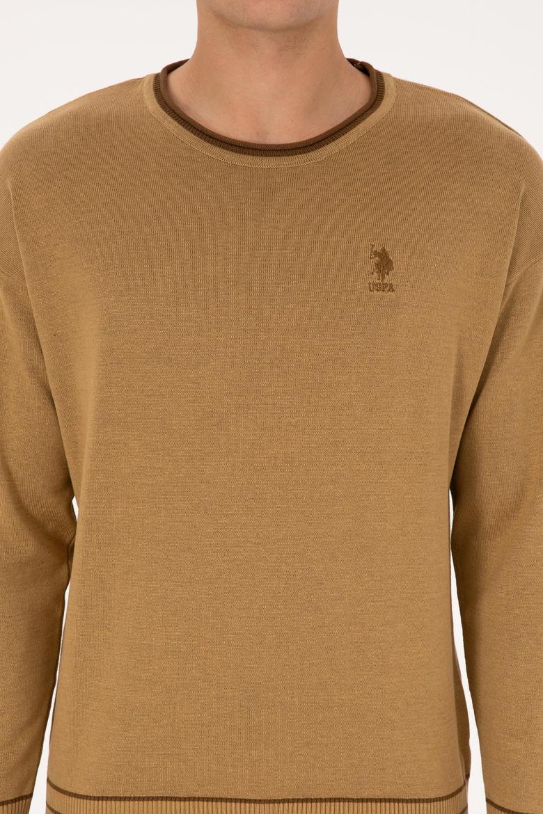 Erkek Comfort Fit Bisiklet Yaka Hardal Kazak - 50315022024