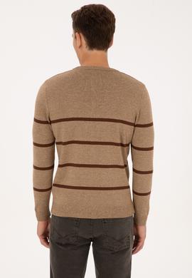 Erkek Slim Fit Bisiklet Yaka Haki Kazak - 50314976007