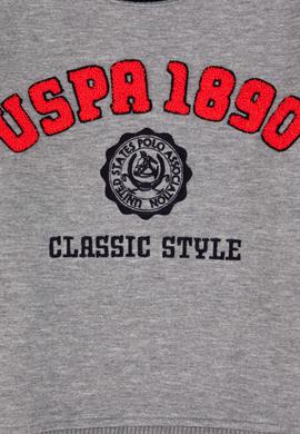 Erkek Çocuk Gri Melanj Bisiklet Yaka Sweatshirt - 50308542025