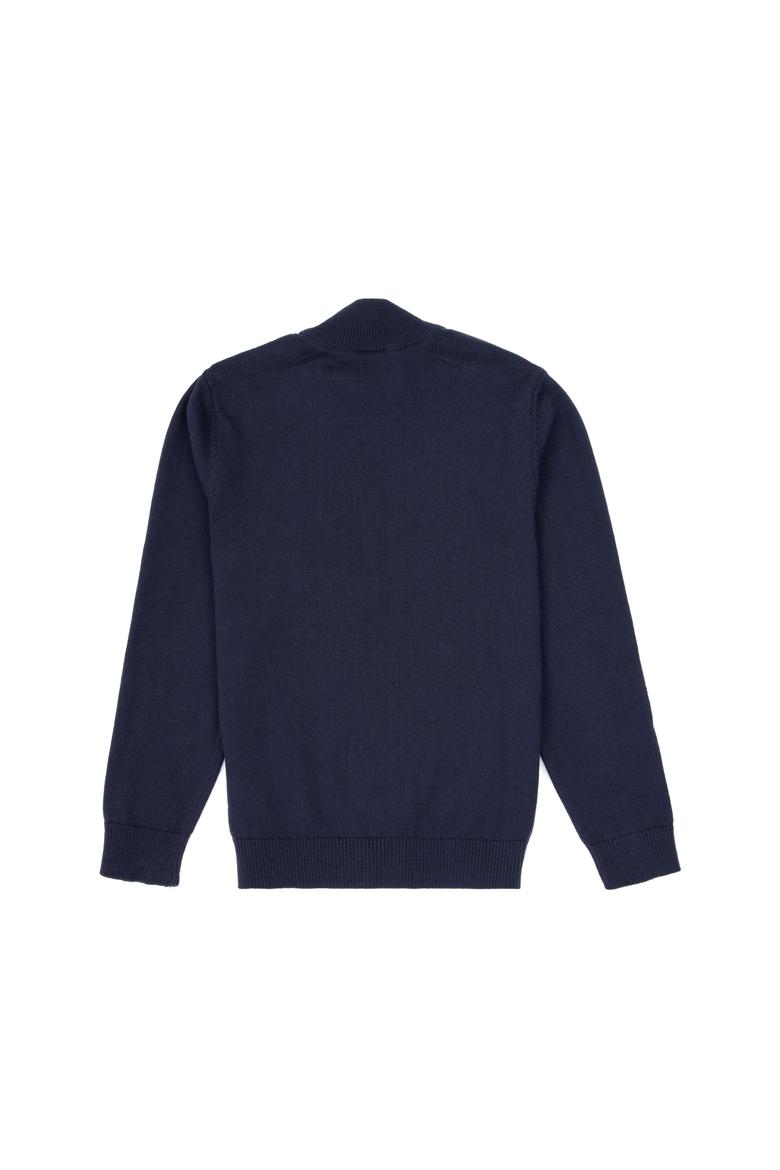 Erkek Çocuk Lacivert Fermuarlı Triko Hırka - 50311625004