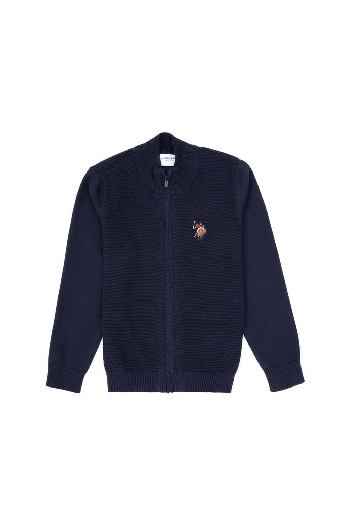 Erkek Çocuk Lacivert Fermuarlı Triko Hırka