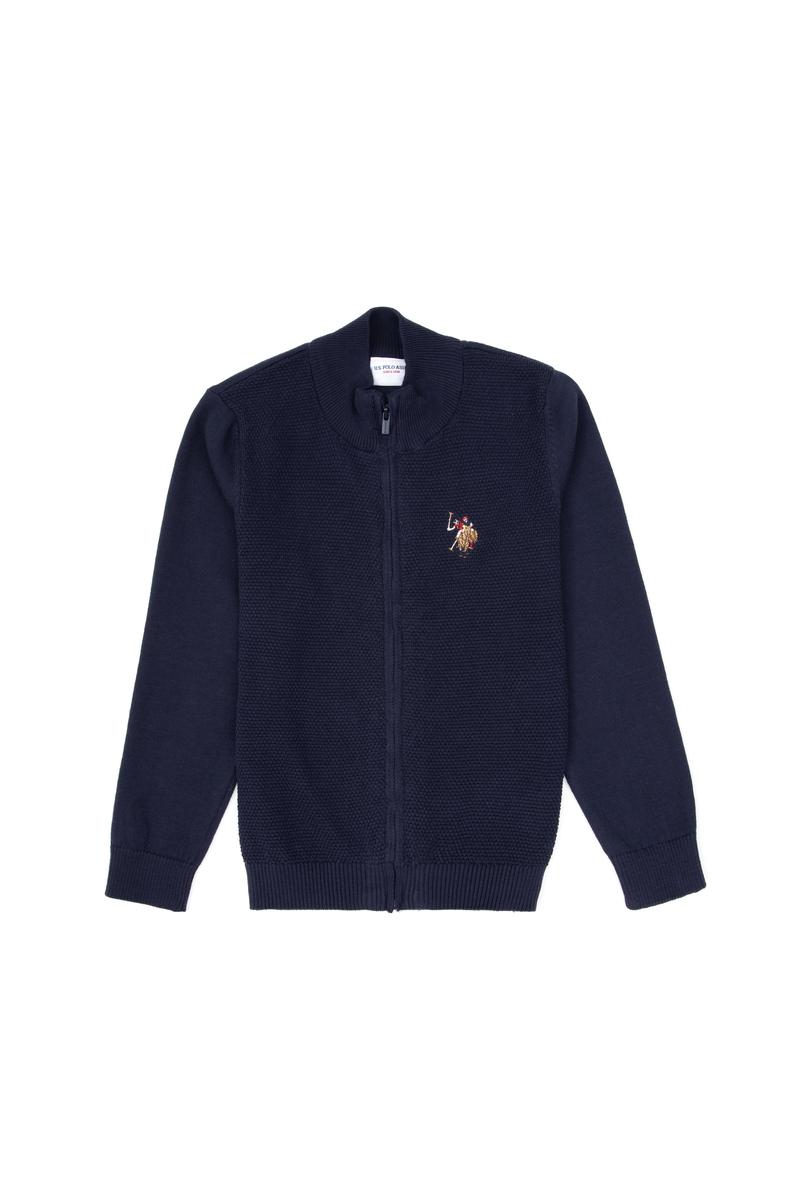 Erkek Çocuk Lacivert Fermuarlı Triko Hırka