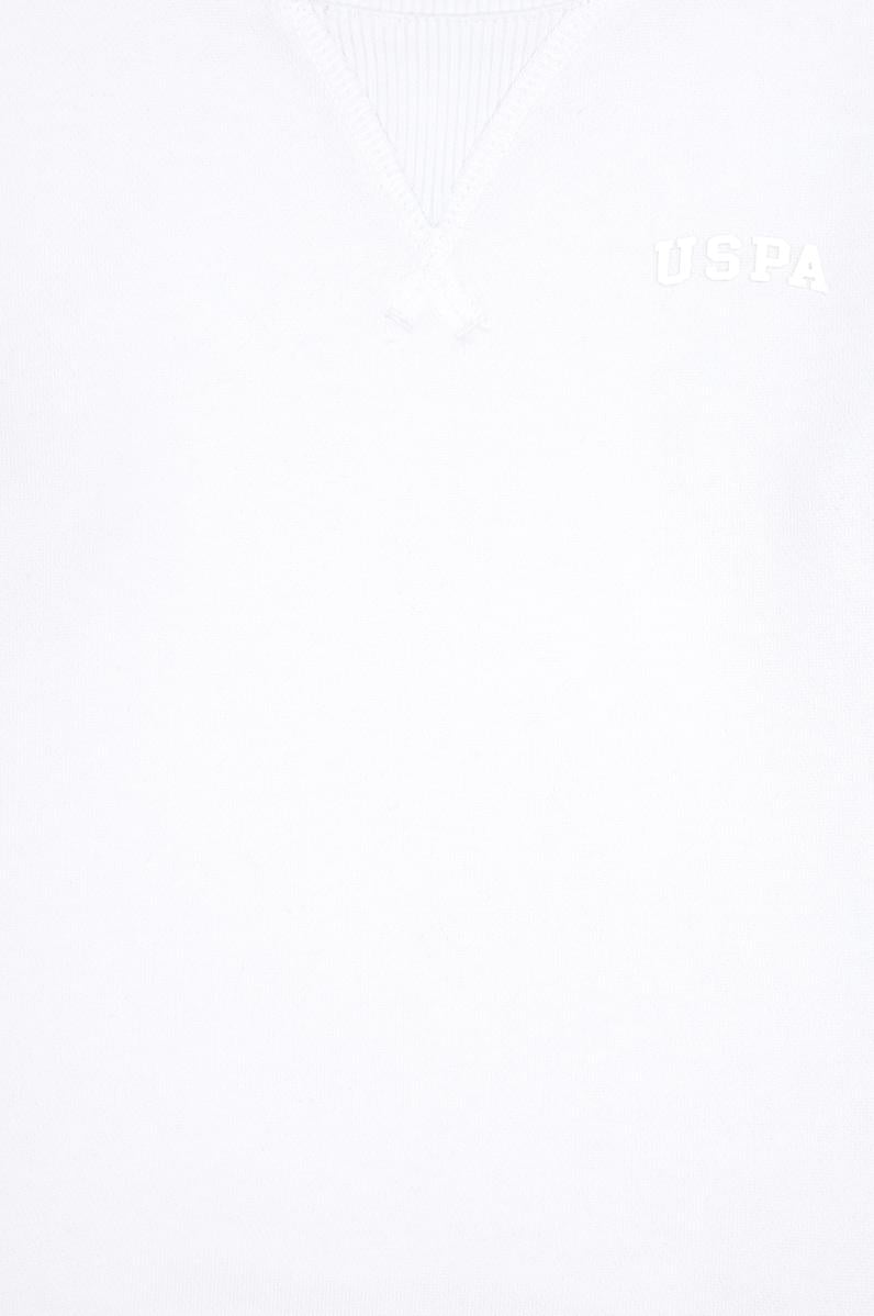 Erkek Çocuk Beyaz Basic Bisiklet Yaka Sweatshirt