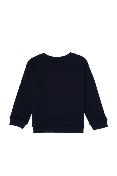 Erkek Çocuk Lacivert Basic Bisiklet Yaka Sweatshirt