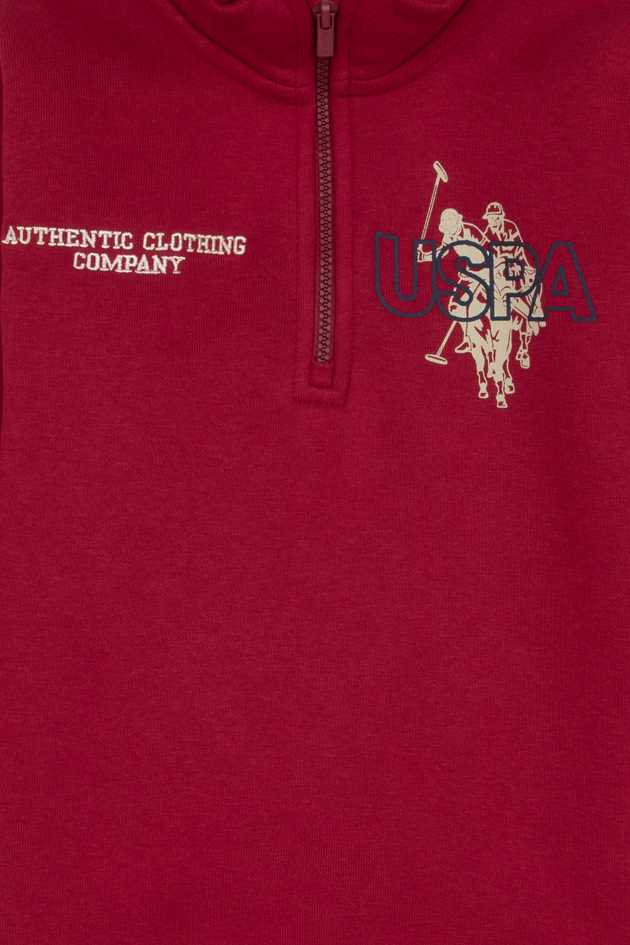 سویشرت نیم زیپ برس خورده تمشکی رگولار پسرانه یو اس پولو | U.S. Polo Assn. - تصویر 6