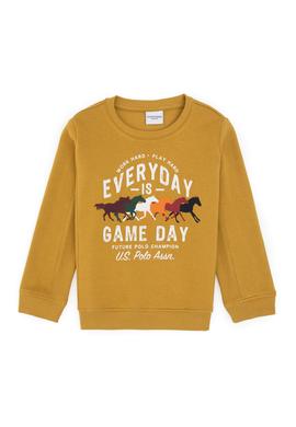 Erkek Çocuk Hardal Şardonlu Bisiklet Yaka Sweatshirt - 50316406023