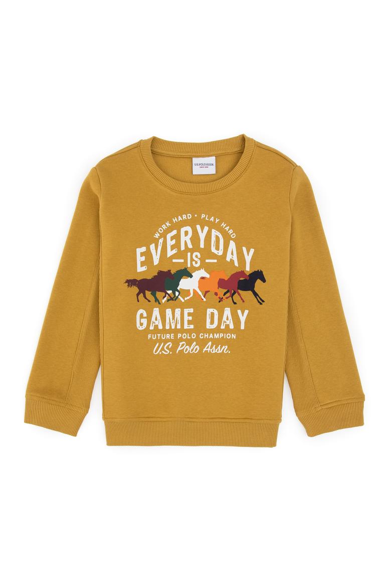 Erkek Çocuk Hardal Şardonlu Bisiklet Yaka Sweatshirt - 50316406023