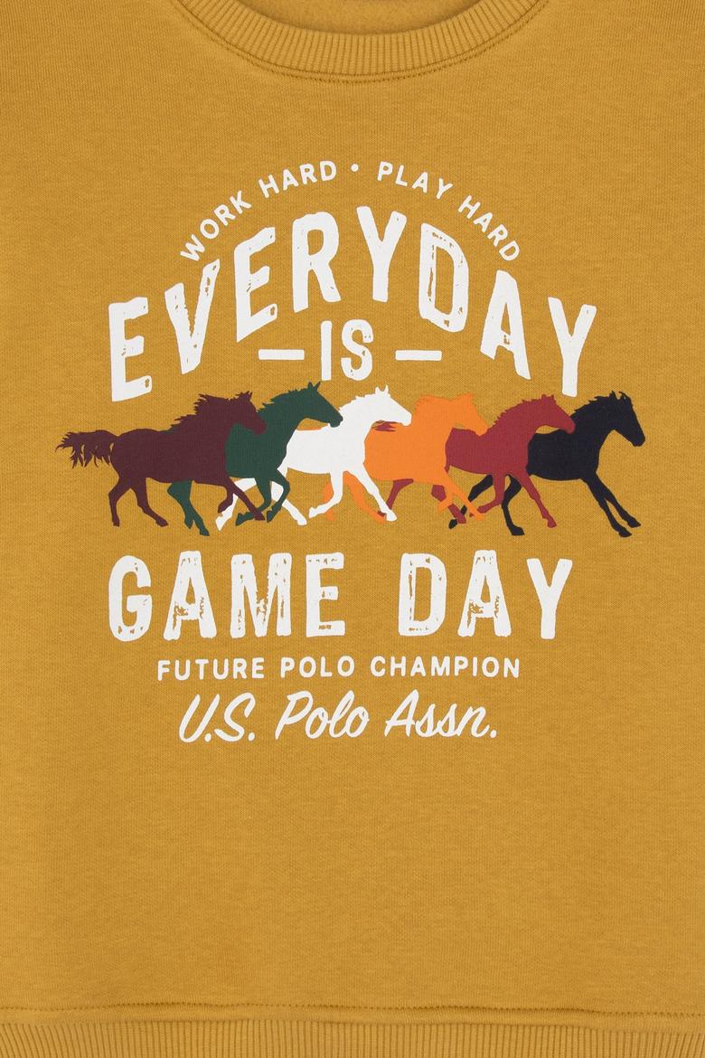 Erkek Çocuk Hardal Şardonlu Bisiklet Yaka Sweatshirt - 50316406023