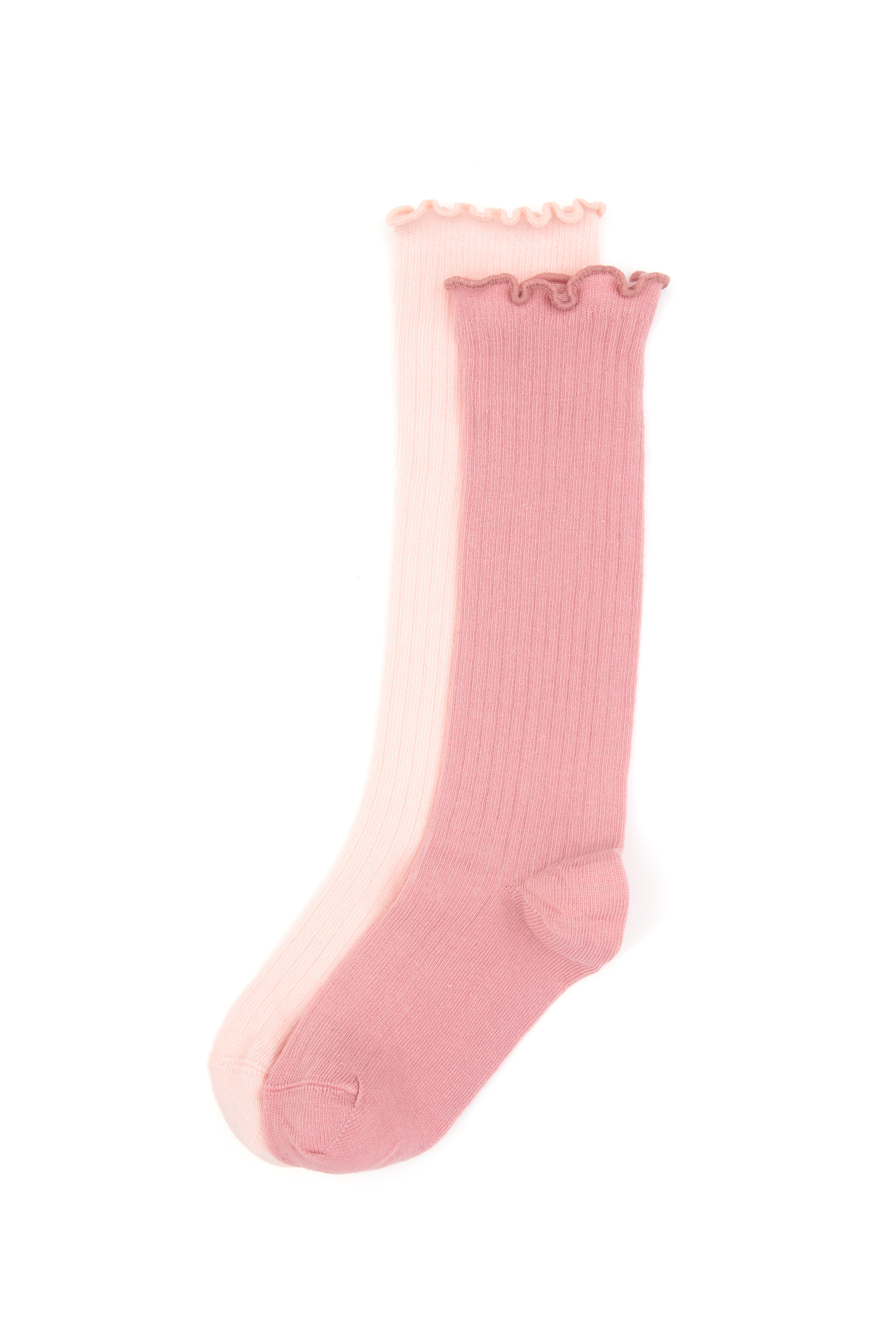 Kız Çocuk Açık Pembe 2'li Dizaltı Çorap - Image 1