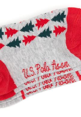Kız Çocuk Kırmızı Yılbaşı Temalı 2'li Soket Çorap - 50318078003