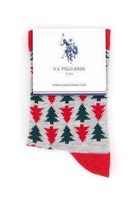 Kız Çocuk Kırmızı Yılbaşı Temalı 2'li Soket Çorap - 50318078003