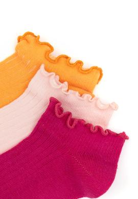 Kız Çocuk Pembe 3'lü Patik Çorap - 50318073002