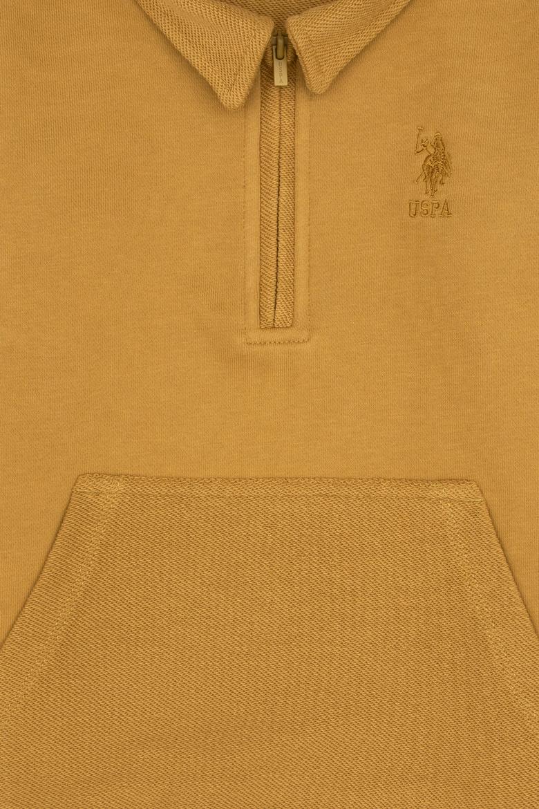 Erkek Çocuk Hardal Yarım Fermuarlı Sweatshirt - 50315816024