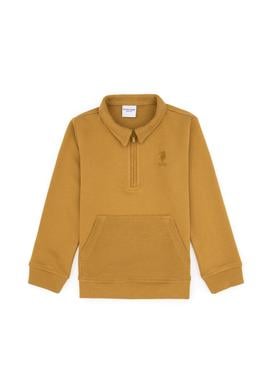 Erkek Çocuk Hardal Yarım Fermuarlı Sweatshirt - 50315816024
