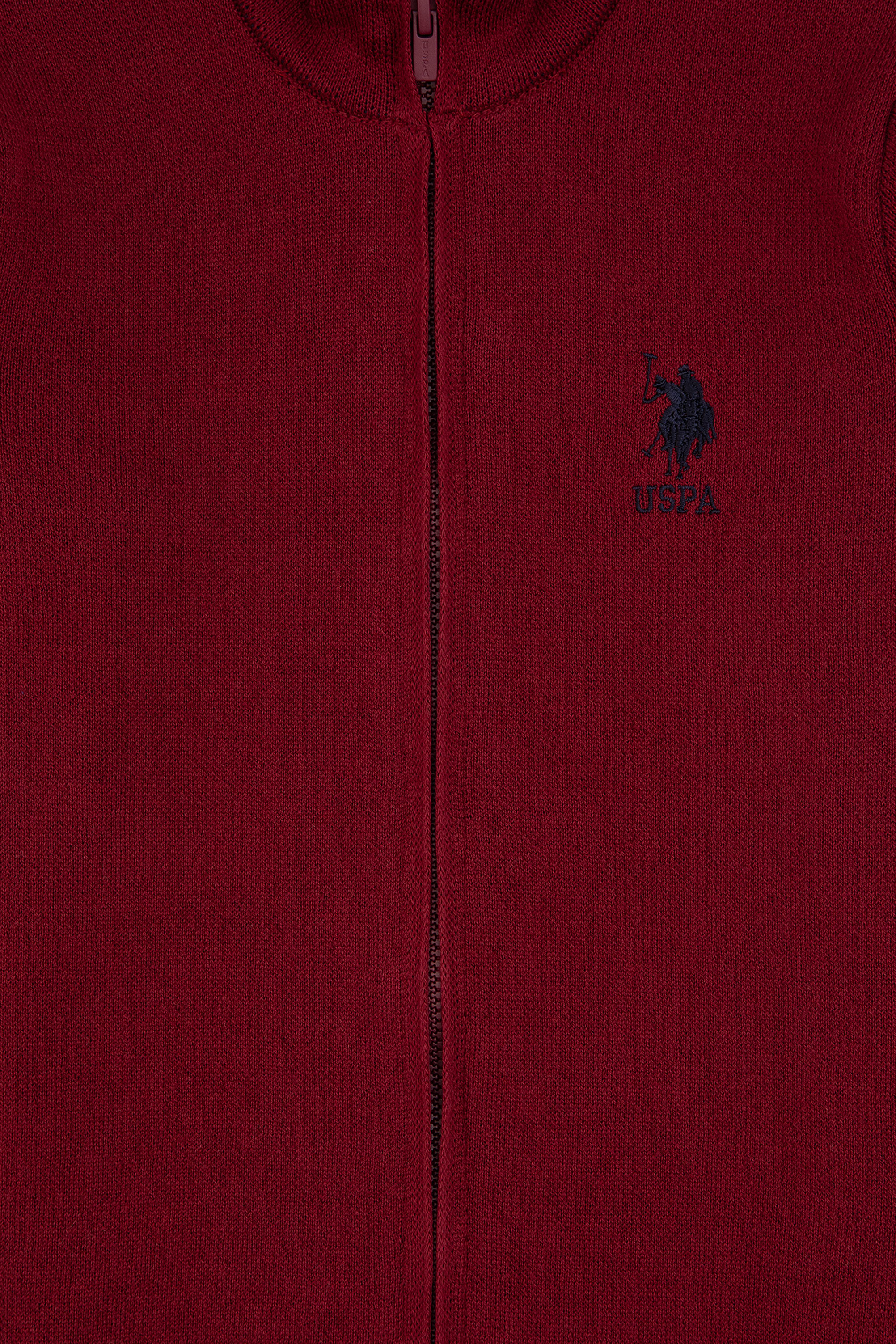 ژاکت بافتنی زرشکی اندامی پسرانه یو اس پولو | U.S. Polo Assn. - تصویر 3