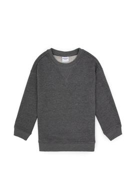 Erkek Çocuk Antrasit Melanj Bisiklet Yaka Basic Sweatshirt - 50313829036