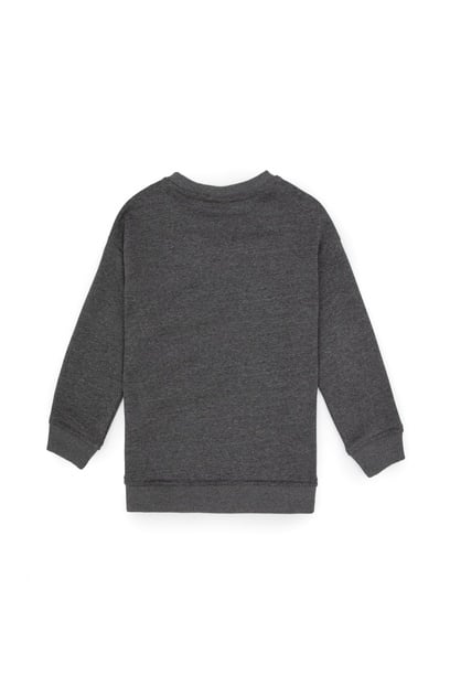 Erkek Çocuk Antrasit Melanj Bisiklet Yaka Basic Sweatshirt
