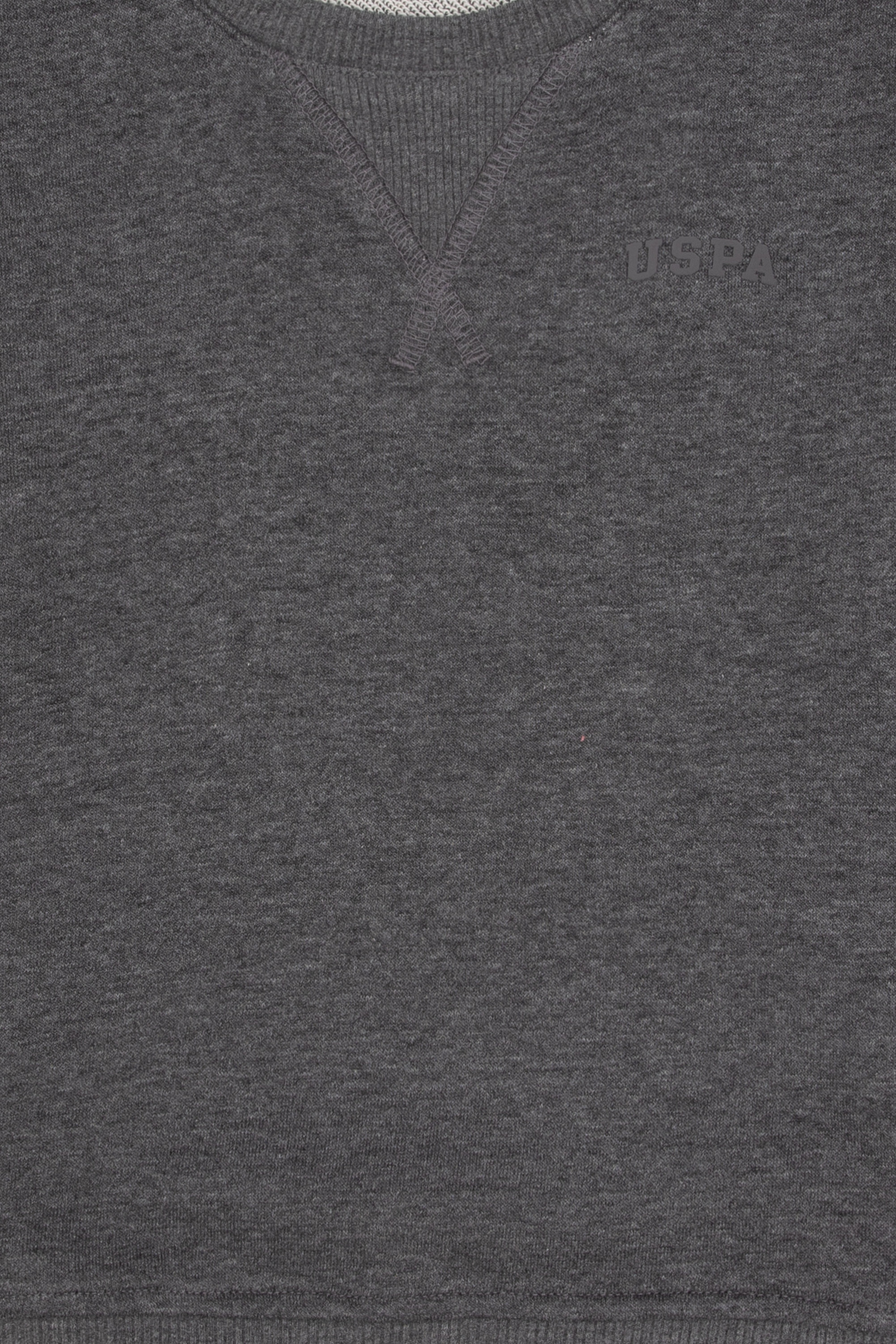 Erkek Çocuk Antrasit Melanj Bisiklet Yaka Basic Sweatshirt - Image 3