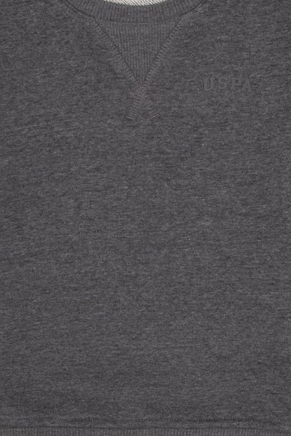 Erkek Çocuk Antrasit Melanj Bisiklet Yaka Basic Sweatshirt