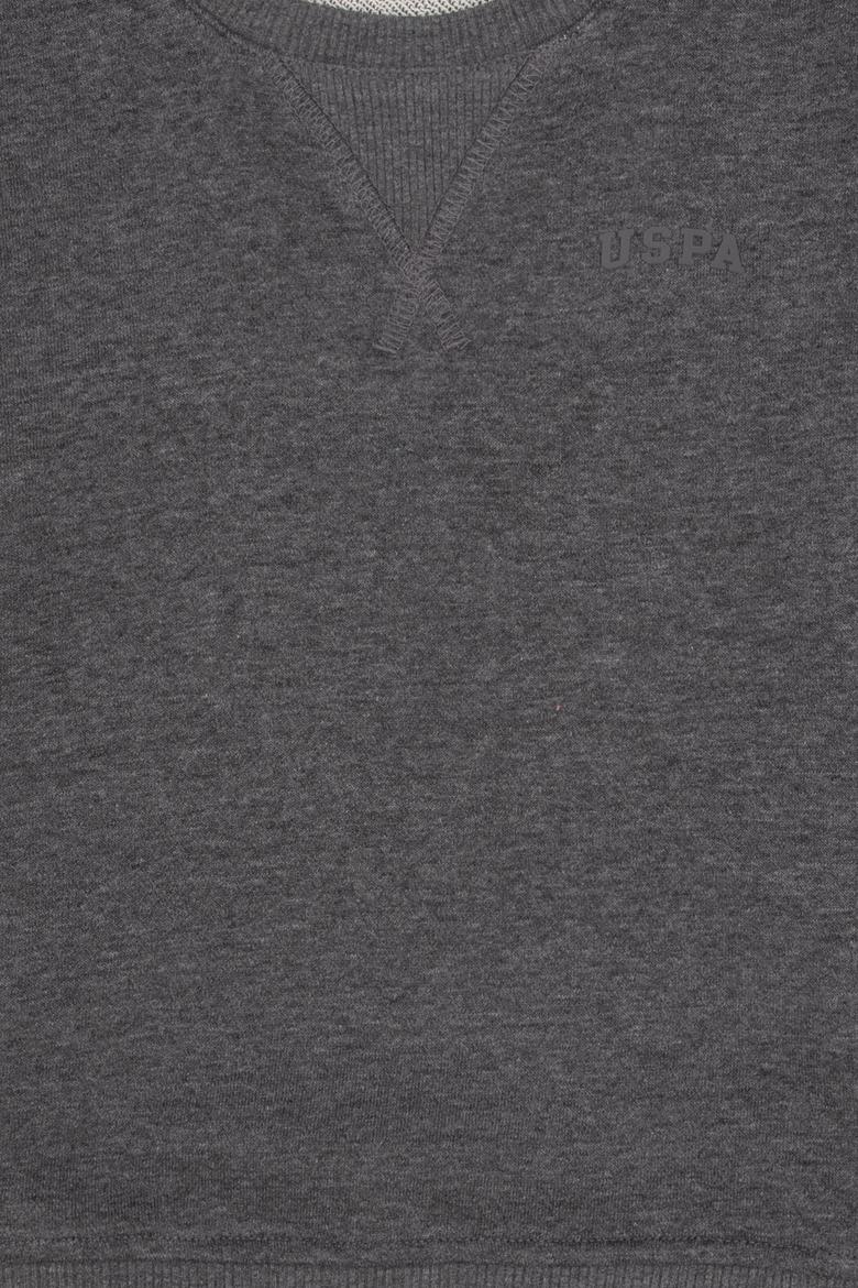 Erkek Çocuk Antrasit Melanj Bisiklet Yaka Basic Sweatshirt - 50313829036