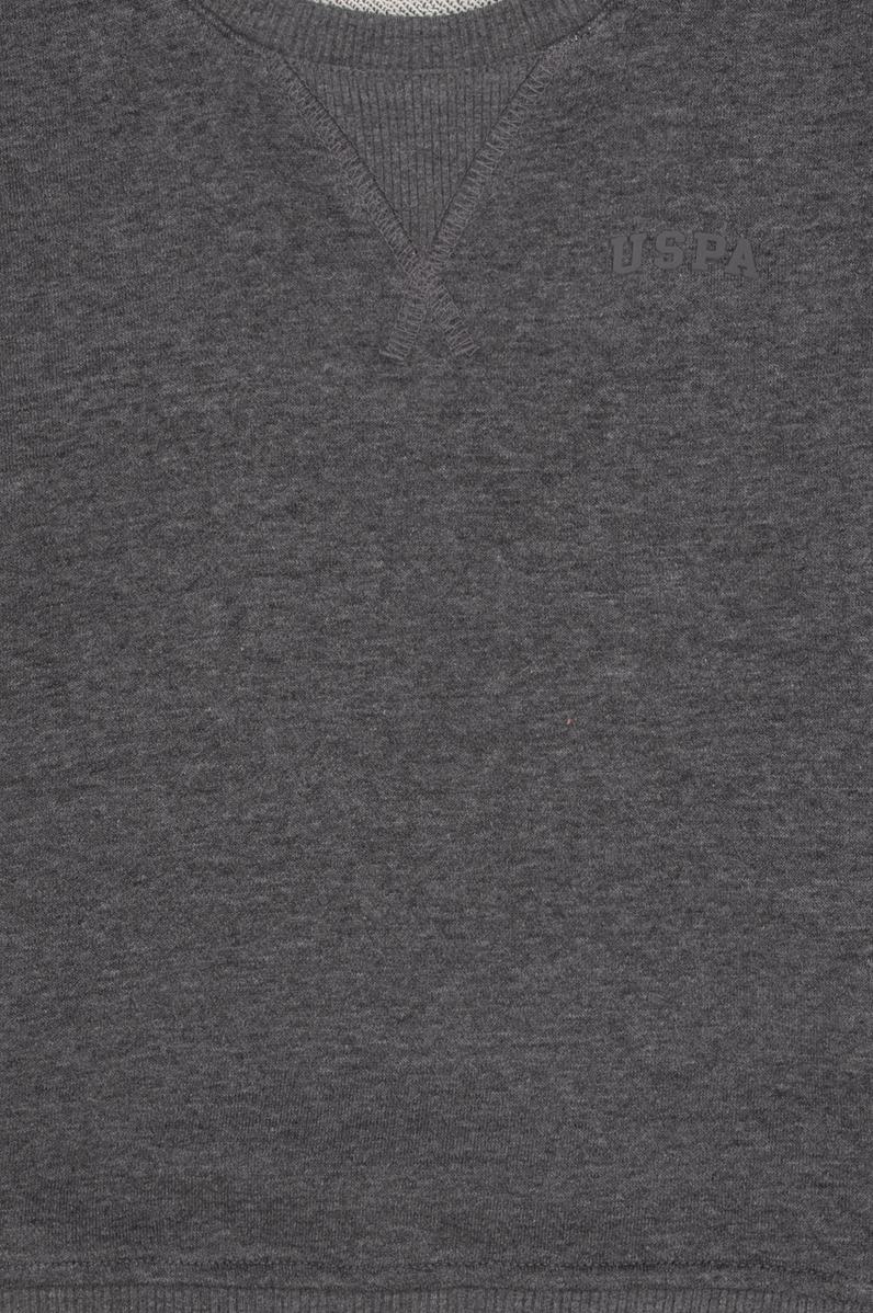 Erkek Çocuk Antrasit Melanj Bisiklet Yaka Basic Sweatshirt