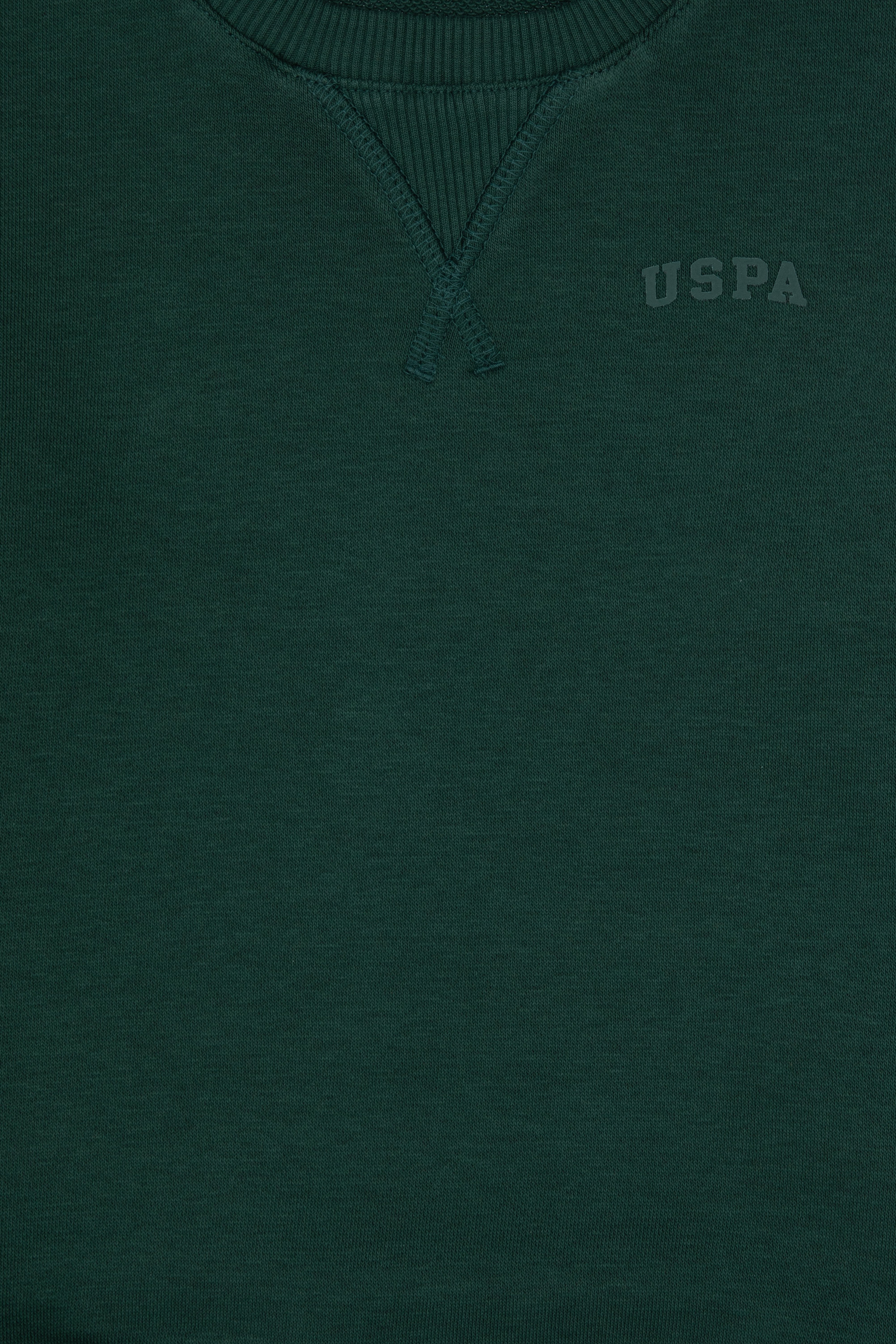 Erkek Çocuk Koyu Yeşil Bisiklet Yaka Basic Sweatshirt - Image 3