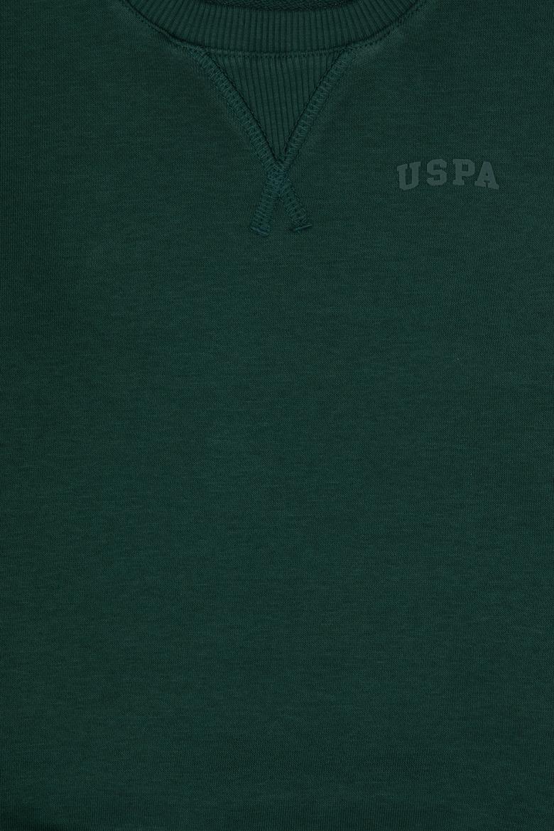 Erkek Çocuk Koyu Yeşil Bisiklet Yaka Basic Sweatshirt - 50313829028