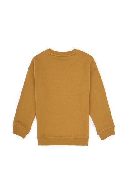Erkek Çocuk Hardal Bisiklet Yaka Basic Sweatshirt