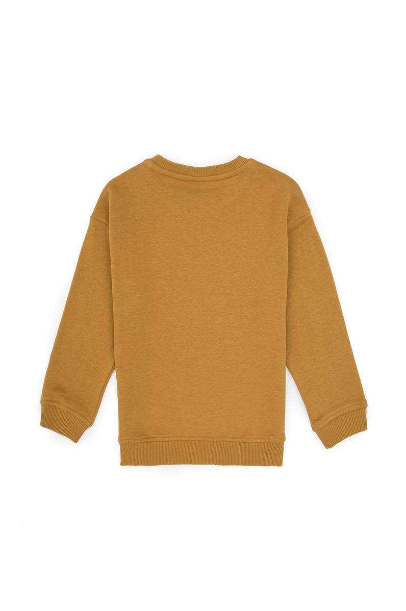 Erkek Çocuk Hardal Bisiklet Yaka Basic Sweatshirt
