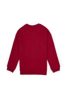 Erkek Çocuk Koyu Frambuaz Bisiklet Yaka Basic Sweatshirt - 50313829173