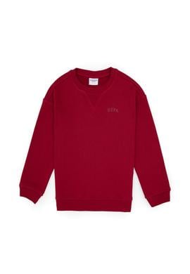 Erkek Çocuk Koyu Frambuaz Bisiklet Yaka Basic Sweatshirt - 50313829173