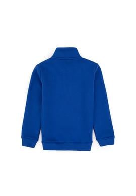 Erkek Çocuk Mavi Şardonlu Yarım Fermuarlı Sweatshirt - 50315815020