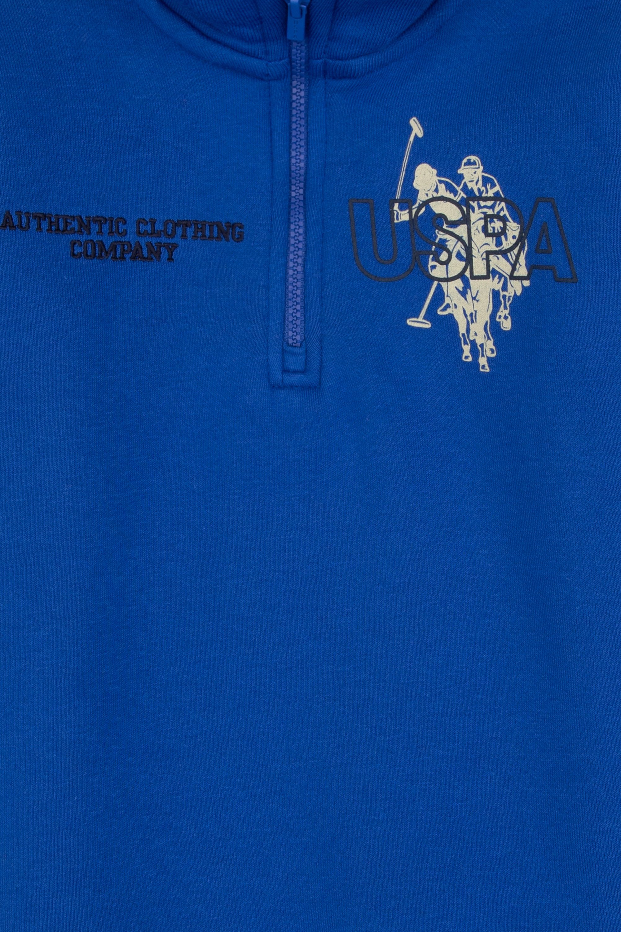 Erkek Çocuk Mavi Şardonlu Yarım Fermuarlı Sweatshirt - Image 6