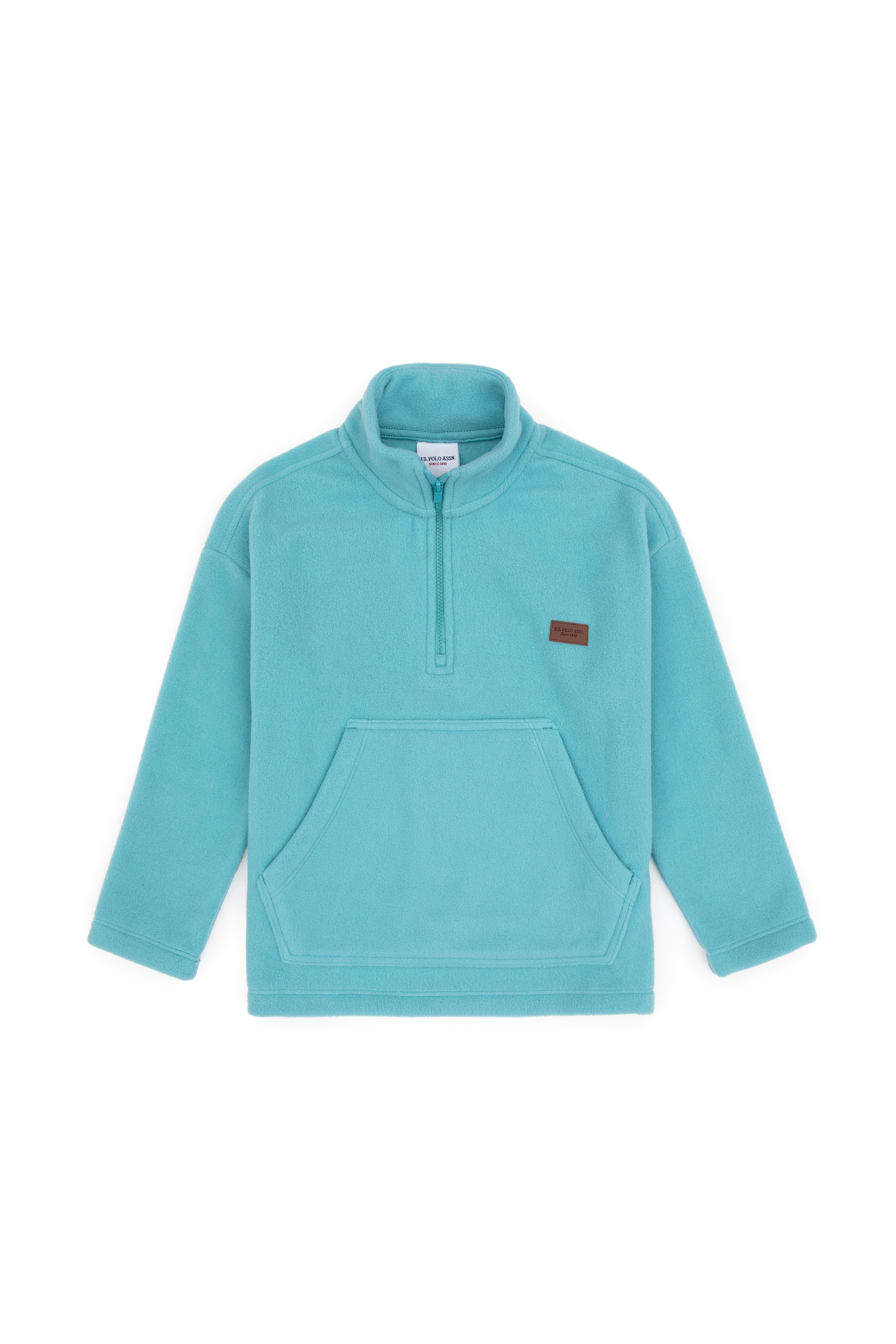 Erkek Çocuk Mint Yarım Fermuarlı Polar Sweatshirt