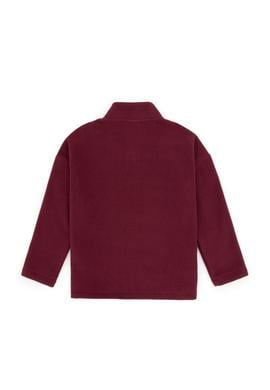 Erkek Çocuk Bordo Yarım Fermuarlı Polar Sweatshirt - 50316702027