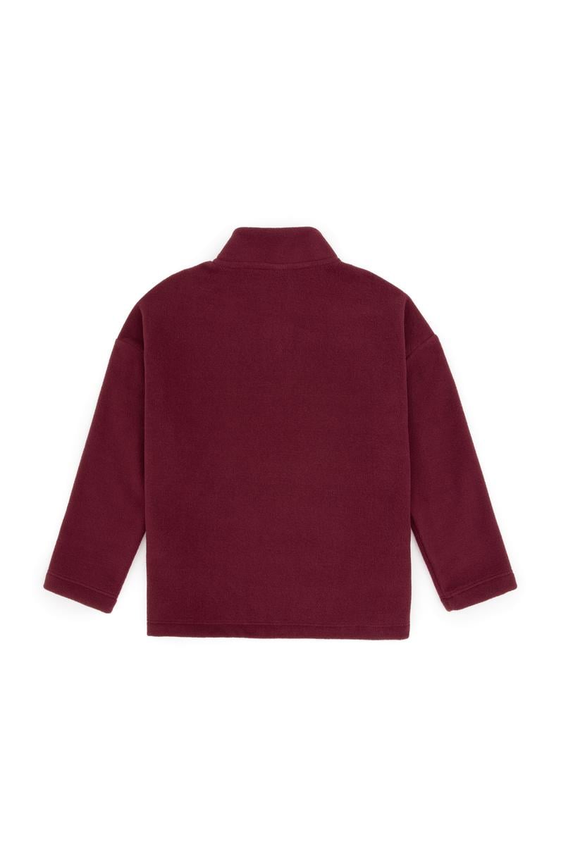 Erkek Çocuk Bordo Yarım Fermuarlı Polar Sweatshirt