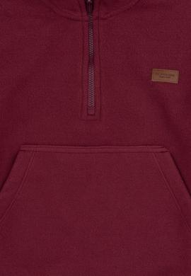 Erkek Çocuk Bordo Yarım Fermuarlı Polar Sweatshirt - 50316702027