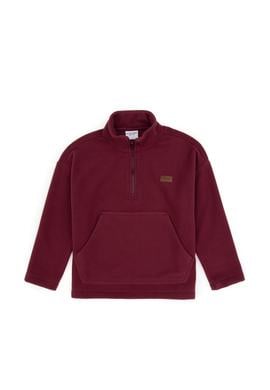 Erkek Çocuk Bordo Yarım Fermuarlı Polar Sweatshirt - 50316702027