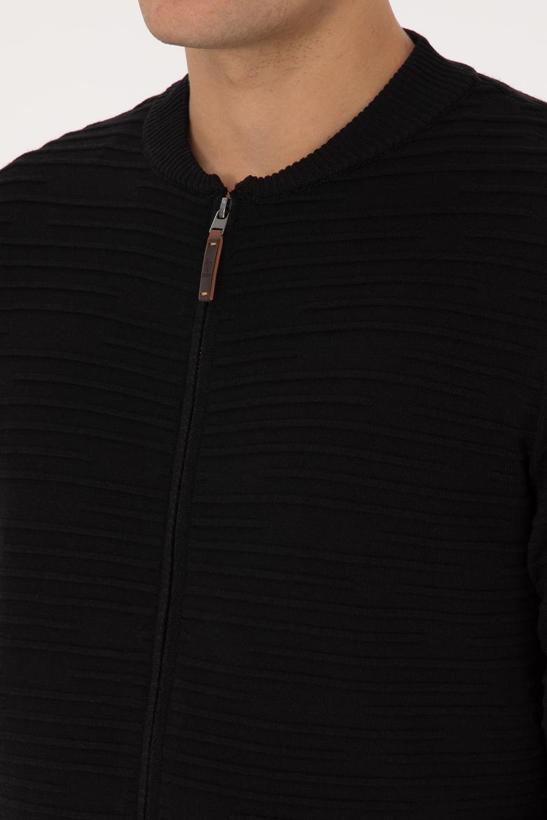 Erkek Siyah Triko Hırka - 50308486024