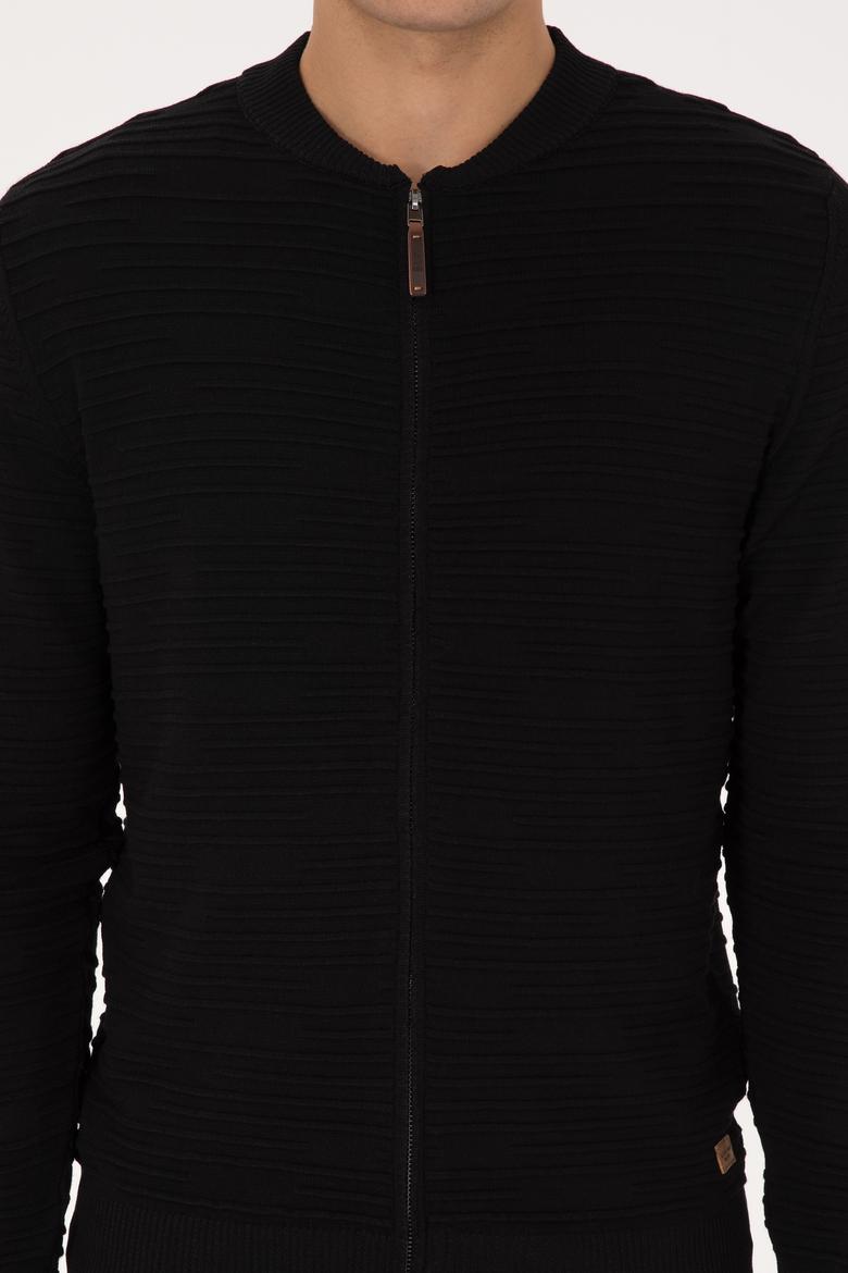 Erkek Siyah Triko Hırka - 50308486024