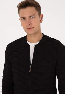 Erkek Siyah Triko Hırka - 50308486024