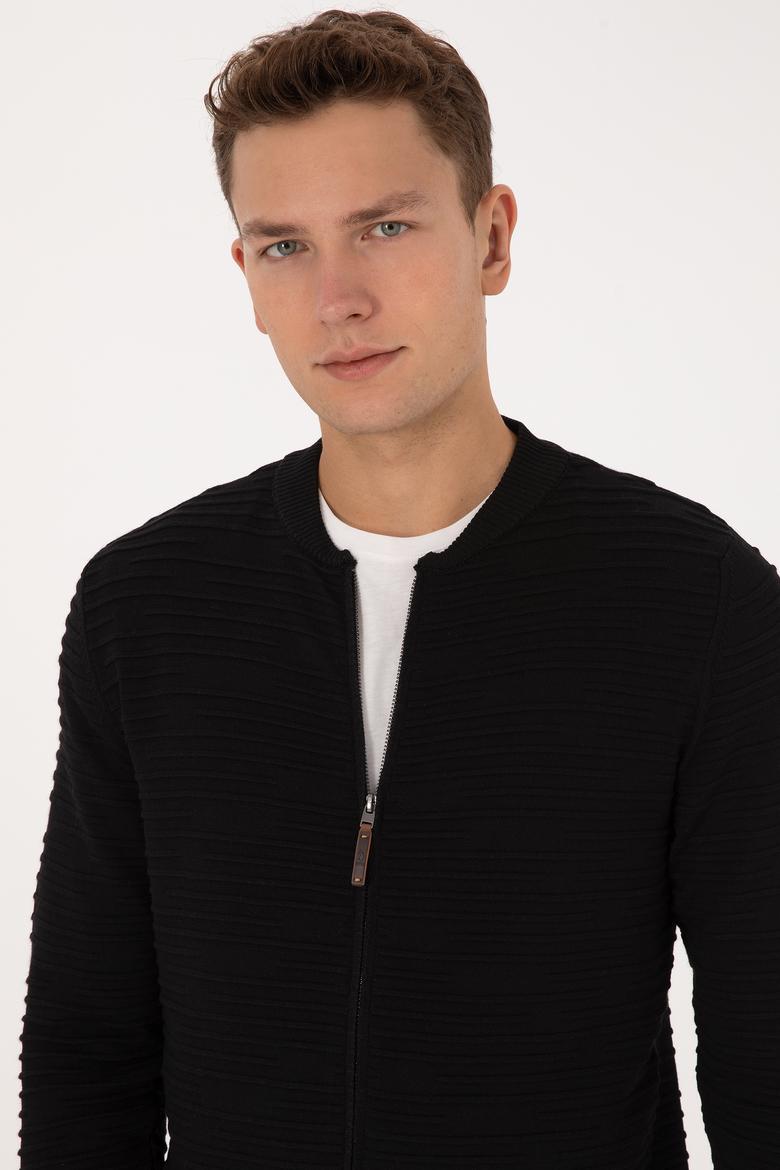 Erkek Siyah Triko Hırka - 50308486024