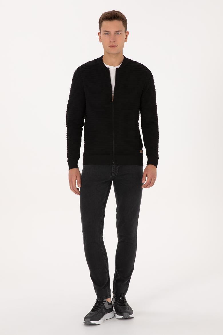 Erkek Siyah Triko Hırka - 50308486024