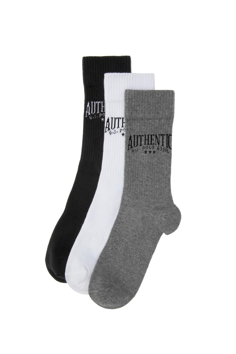 Erkek Siyah 3'lü Soket Çorap