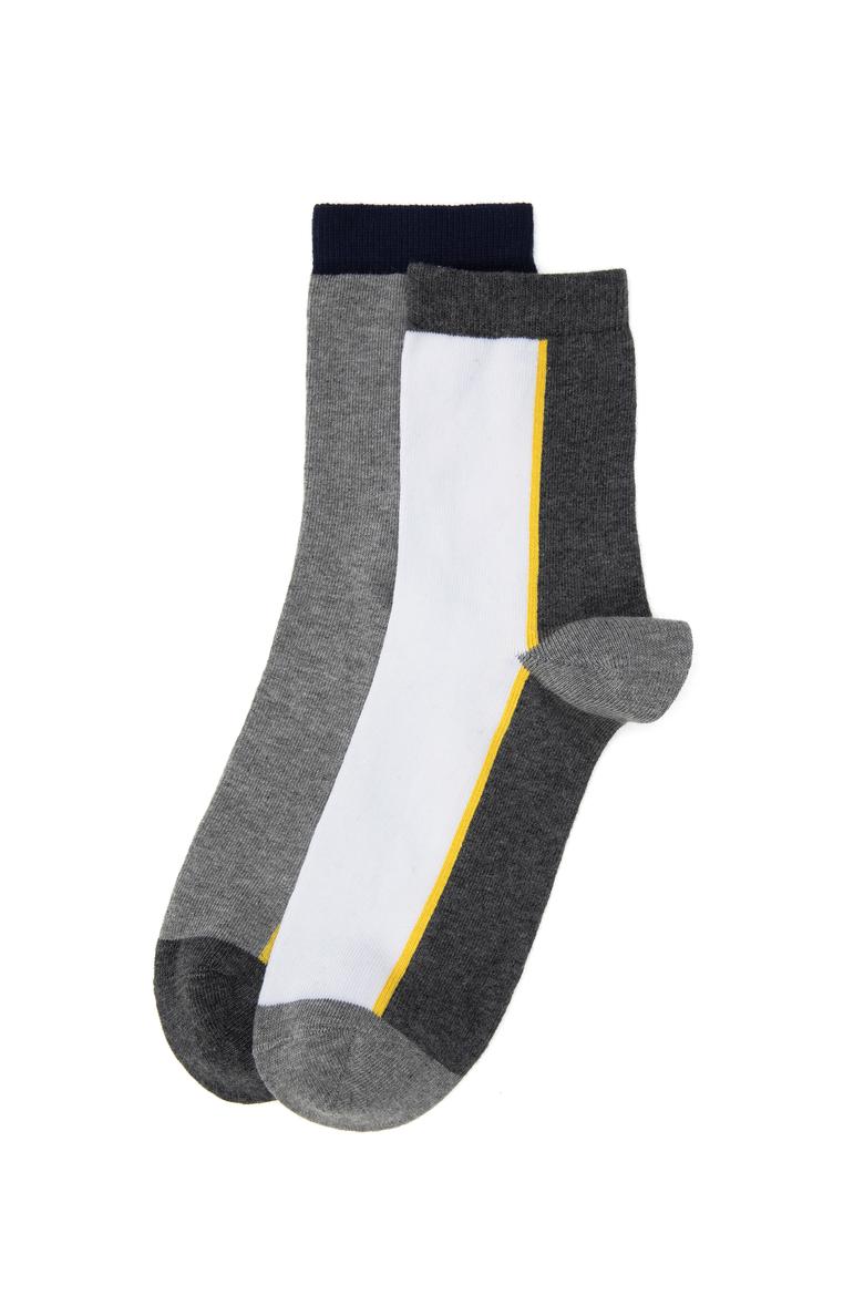 Erkek Gri Melanj 2'li Soket Çorap