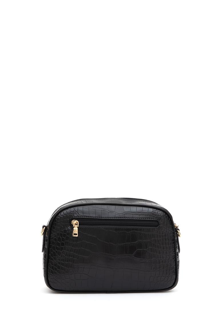 Kadın Siyah Kroko Çapraz Çanta - 50317817001