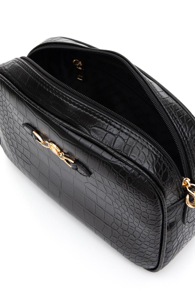 Kadın Siyah Kroko Çapraz Çanta - 50317817001