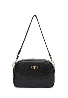 Kadın Siyah Kroko Çapraz Çanta - 50317817001