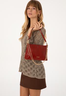 Kadın Kiremit Zincir Askılı Kroko Kol Çantası - 50317816002